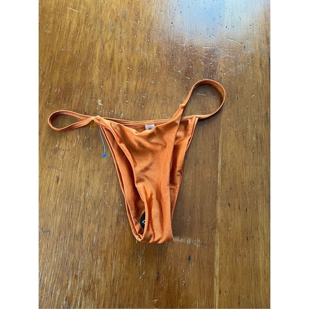 Zaful NWT orange shimmer bikini bottom S/4